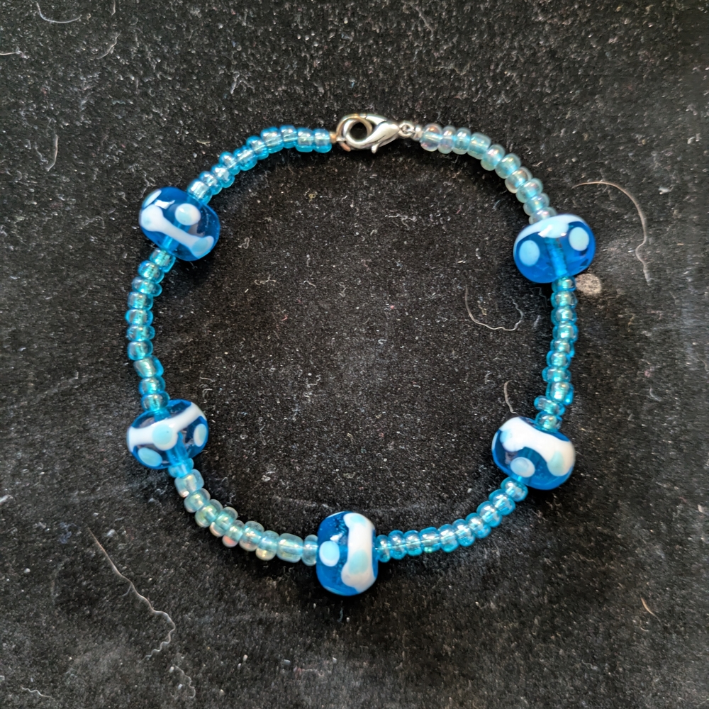 Blue Beaded Bracelet